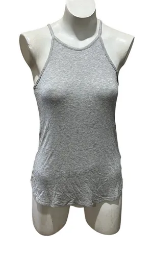 Splendid Tank Top Womens M Heather Gray Ribbed Racerback High Neck Stretch thumbnail 1