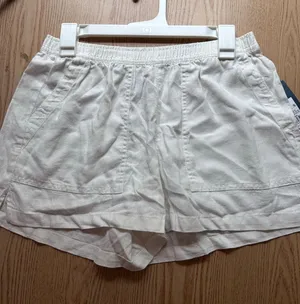 Universal Threads New Women’s Shorts Linen Rayon Elastic Waistband White Small thumbnail 1
