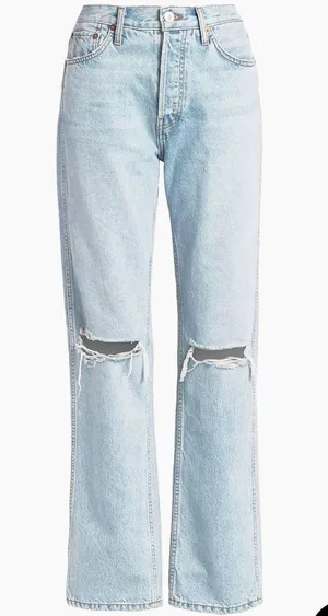 RE/DONE High-Rise Ripped-Knee Loose Jeans thumbnail 1