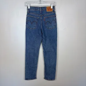 Levi's Wedgie‎ Straight Jeans Medium Wash High Rise Casual Classic Basic Size 24 thumbnail 7