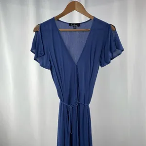 Lulus Heart of Marigold Wrap Maxi Dress‎ in Denim Blue Size Extra Small thumbnail 5