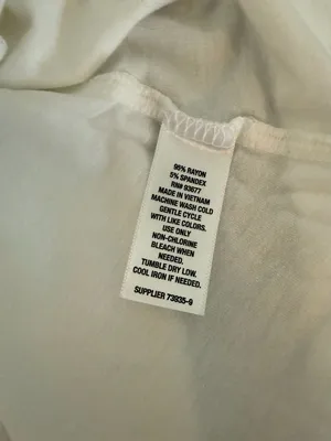ana A New Approach Women's White V-Neck Tunic with Tie-Sleeve Details‎ Size LT thumbnail 6