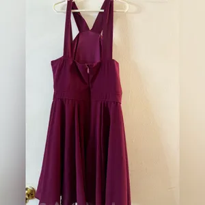 Lulus Wine Red Halter Mini Summer Dress‎ Sleeveless Chiffon Lined Red Size XS thumbnail 2