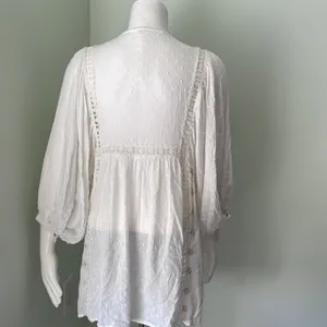 Free People Charlotte Swiss-Dot Tunic Dress Ivory thumbnail 10