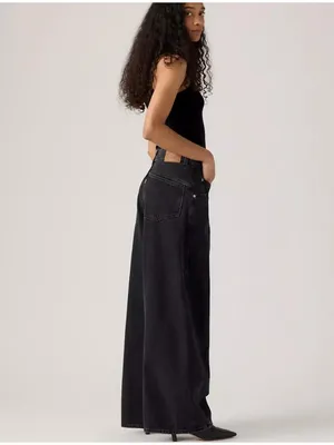 New Levi's 24x30 Premium Super Baggy Barrel Women's Jeans Open Mind Black thumbnail 4