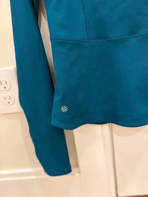 Athleta Salutation Ribbed Zip Up Size Small thumbnail 5