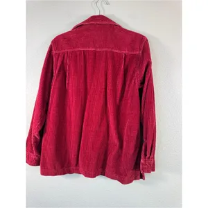 LL Bean Red Corduroy Shirt Jacket Shacket Womens S Casual Classic Cotton Fall thumbnail 5