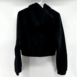 Gymshark Cropped 1/4 Zip Hoodie Jacket Oversized Athleisure Fleece Black Medium thumbnail 3