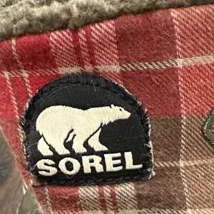 Sorel Women's Red Plaid and Olive Lace Up Boots thumbnail 8