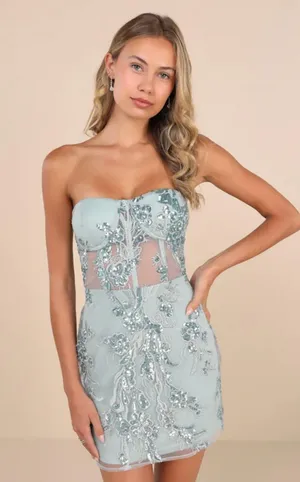 Lulus strapless mini dress thumbnail 1