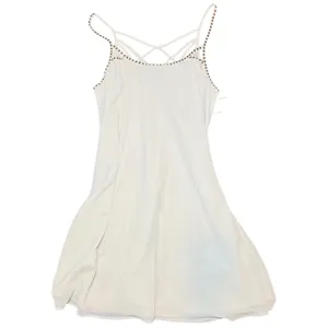 White Beaded Cage Back Mini Dress Womens Size Medium Cream‎ NWT Summer Cocktail thumbnail 7