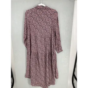 Boii Womens Shirt Dress Abstract Floral Tiered Long Sleeve Pink Blue XS thumbnail 3