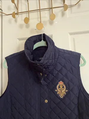 Lauren Ralph Lauren Navy Quilted Vest in Size Large thumbnail 2