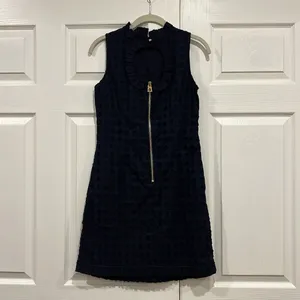 Sail‎ to Sable Eyelet Ruffle Dress Navy Blue Womens Size 0 thumbnail 2