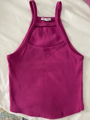 ZARA Cut Out Ribbed Crop Tank thumbnail 4