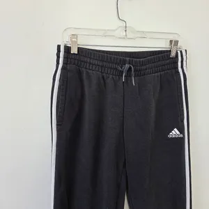 Women's Adidas Jogger Sweatpants Thick Cozy Logo Black Sporty Athletic Y2K 90s M thumbnail 2