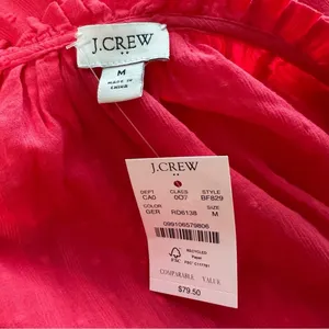 J. Crew Novelty Artist Top Swiss Dot Ruffle Red Pink Geranium Medium NEW thumbnail 7