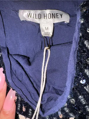 Wild Honey Navy Sequin Slip Dress thumbnail 2
