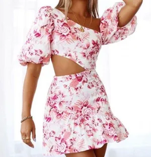 Hello Molly // Sweetest Kind Pink Floral Mini Dress thumbnail 2