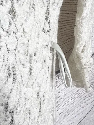 American Vintage Vintage Cream Lace Open Front Robe Duster Cardigan Size Small thumbnail 8