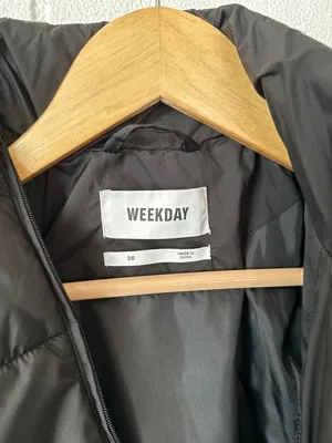 Weekday Black Quilted Short Puffer Jacket thumbnail 2