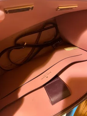 Kate Spade New York Two-Tone Burgundy and Pink Leather Satchel and Wallet Set thumbnail 6
