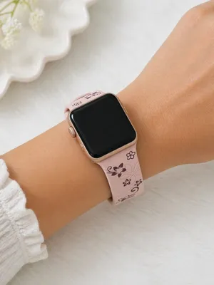 New Floral Design Apple Watch Bands 42mm 44mm 45mm 49mm Pink Brown thumbnail 3