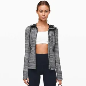 Lululemon Women’s 6 Hoodie Define Jacket Heathered Black White Full‎ Zip Sporty thumbnail 6