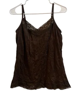 Y2k lace Trim Babydoll camisole tank top Women’s Large thumbnail 1