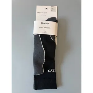 Halfdays Light Cushion Merino Ski Socks Womens M/L 9-12 Black Grey NWT thumbnail 3
