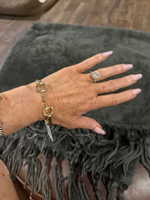 Gold Horsebit hinged Bangle Bracelet - Women Jewelry thumbnail 3
