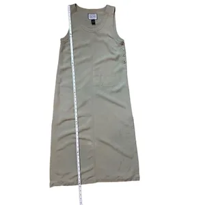 Vintage Directives Olive‎ green sleeveless maxi dress lyocell sz S thumbnail 2