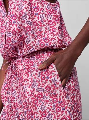 Faherty Adella Floral Jumpsuit Pink Organic Cotton Size Medium NWOT thumbnail 10
