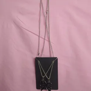 Pendant Gift Black Silver Big/Little Sis Charm Chain Necklace 10"in. thumbnail 9