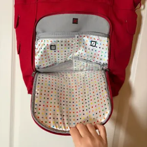 OGIO RED BAG WITH POLKA DOTS 14” X 14”. Preloved thumbnail 3