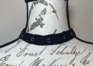 Gothic Black Grommet Punk Chocker New thumbnail 7