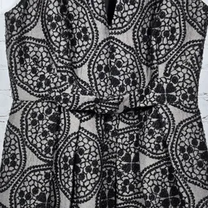 Eva Franco Silver Black‎ Metallic Medallion Brocade Fit Flare Dress Size 8 thumbnail 11