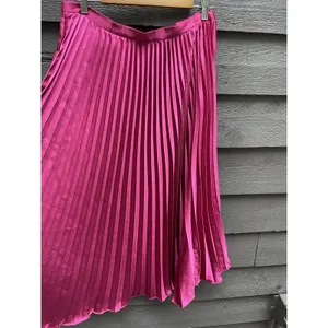 Lucy Paris Pleated Midi Skirt L Accordion Dopamine Dressing Hot pink Magenta thumbnail 11