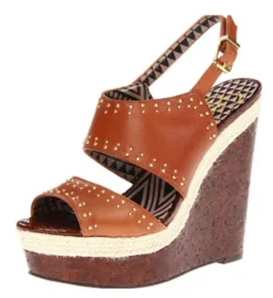 Jessica Simpson Brown Studded Espadrille Wedge Sandals thumbnail 1