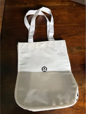 Lululemon White Tote Bag with Logo thumbnail 2
