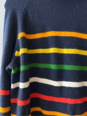 J. Crew Extra Soft Yarn Multicolor Striped Wool Blend Turtleneck Sweater Large thumbnail 3