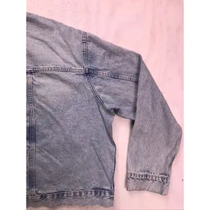 H&M‎ &Denim Trucker Jacket Women 3XL Blue Acid Wash Oversized Jean Coat thumbnail 10