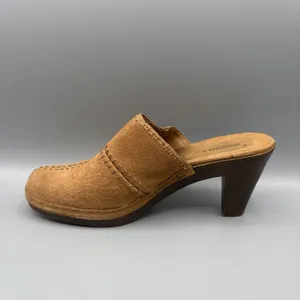 Sonoma Heels Clogs Size 8 Juliette Tan Suede Patchwork Shoes Mules Boho Hippie thumbnail 5