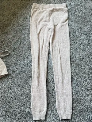 Tic Toc Ruched Knit Two-Piece Loungewear Set in Light Beige thumbnail 6