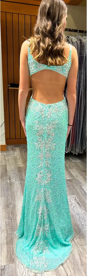 Primavera Couture Mint green prom dress thumbnail 4