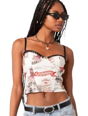 Edikted Hopeless Romantic Mesh Tube Top thumbnail 1
