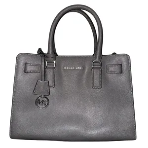 MICHAEL KORS Dillon Saffiano Leather Satchel EUC Crossbody Handbag Gray thumbnail 3