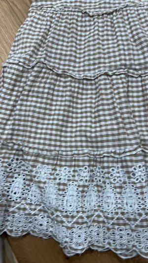 Jessica Simpson summer brown checkered dress thumbnail 3