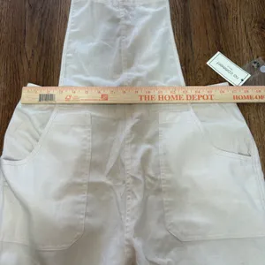 NWT No Comment Womens Cream Wide Leg‎ Overalls Size Large boho cottage cotton thumbnail 5