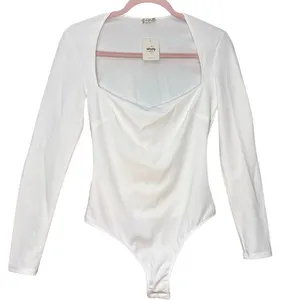 Free People Intimately BodySuit Top Size Small White Essential Summer‎ Basics thumbnail 1